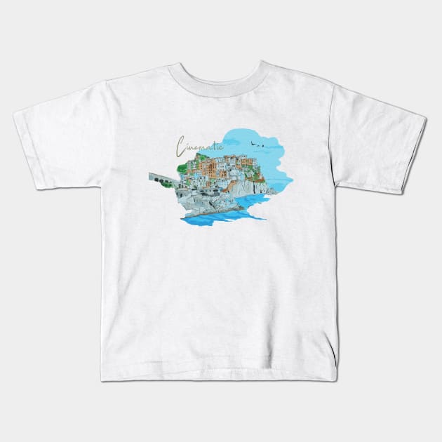 Manarola cool vibes Kids T-Shirt by Relaxedarch